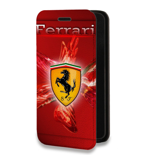 Дизайнерский горизонтальный чехол-книжка для Iphone 12 Pro Ferrari