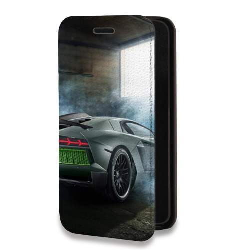 Дизайнерский горизонтальный чехол-книжка для Iphone 13 Pro Lamborghini