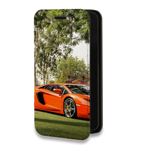 Дизайнерский горизонтальный чехол-книжка для Iphone 13 Pro Lamborghini