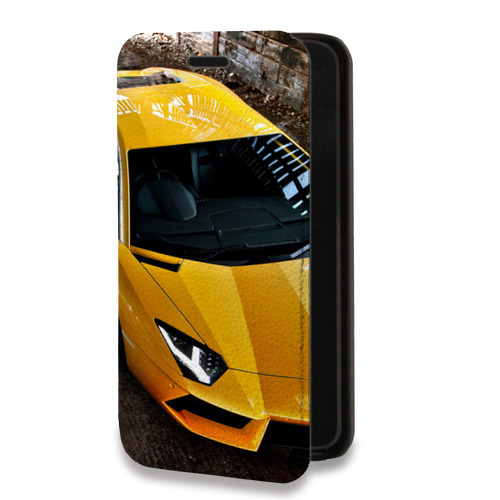 Дизайнерский горизонтальный чехол-книжка для Xiaomi Poco X3 Lamborghini