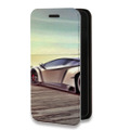Дизайнерский горизонтальный чехол-книжка для Iphone 14 Pro Lamborghini