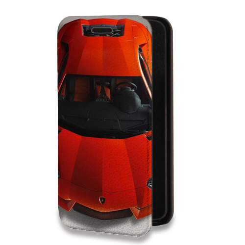 Дизайнерский горизонтальный чехол-книжка для Iphone 14 Pro Max Lamborghini