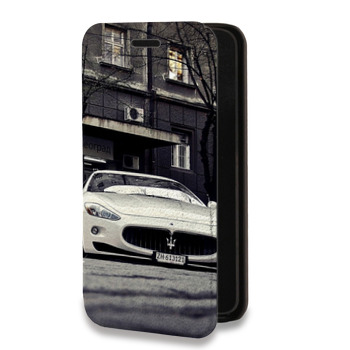 Дизайнерский горизонтальный чехол-книжка для Huawei P20 Maserati (на заказ)