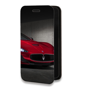 Дизайнерский горизонтальный чехол-книжка для Huawei P20 Maserati (на заказ)