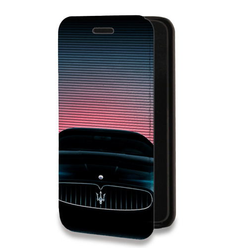 Дизайнерский горизонтальный чехол-книжка для Iphone 14 Maserati