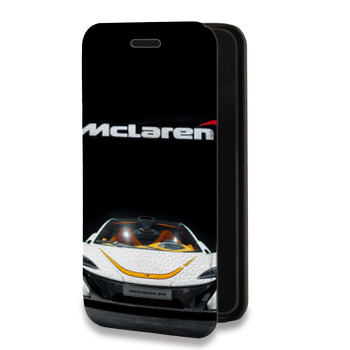Дизайнерский горизонтальный чехол-книжка для Huawei P20 McLaren (на заказ)