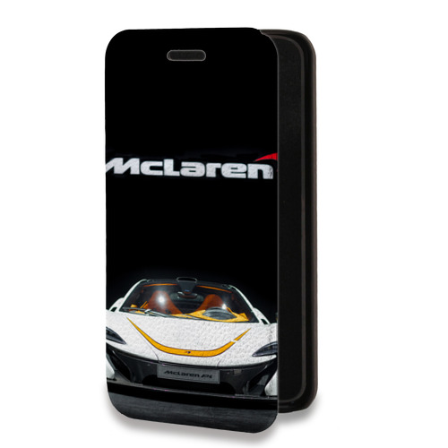 Дизайнерский горизонтальный чехол-книжка для Iphone 14 McLaren