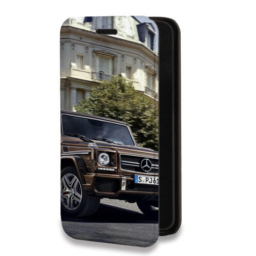 Дизайнерский горизонтальный чехол-книжка для Iphone 14 Plus Mercedes