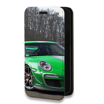 Дизайнерский горизонтальный чехол-книжка для Huawei P20 Porsche (на заказ)