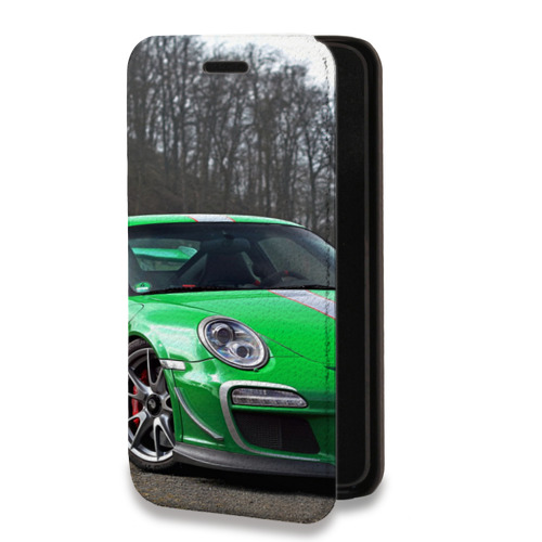 Дизайнерский горизонтальный чехол-книжка для Iphone 12 Pro Porsche