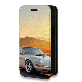 Дизайнерский горизонтальный чехол-книжка для Huawei P20 Porsche (на заказ)