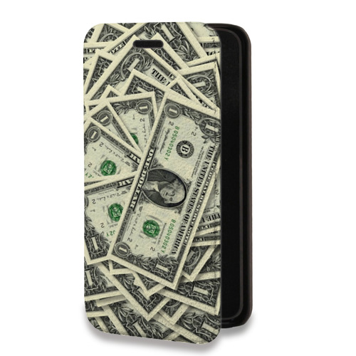 Дизайнерский горизонтальный чехол-книжка для Samsung Galaxy A12 Текстуры денег