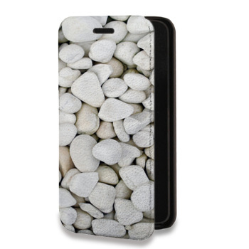Дизайнерский горизонтальный чехол-книжка для Huawei P20 Текстура камня (на заказ)