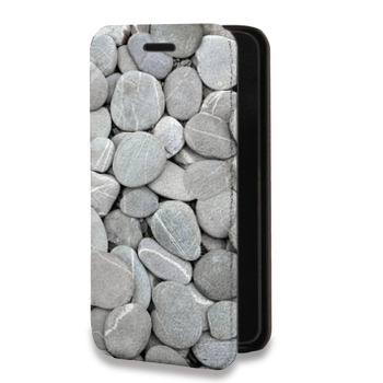 Дизайнерский горизонтальный чехол-книжка для Huawei P20 Текстура камня (на заказ)