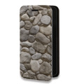 Дизайнерский горизонтальный чехол-книжка для Samsung Galaxy S21 Текстура камня