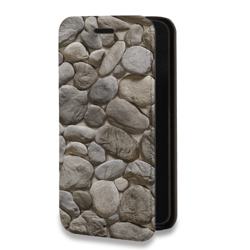 Дизайнерский горизонтальный чехол-книжка для Huawei Nova Lite (2017) Текстура камня