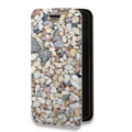 Дизайнерский горизонтальный чехол-книжка для Iphone 12 Pro Текстура камня