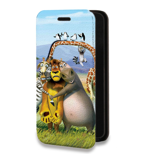 Дизайнерский горизонтальный чехол-книжка для Iphone 13 Mini Мадагаскар