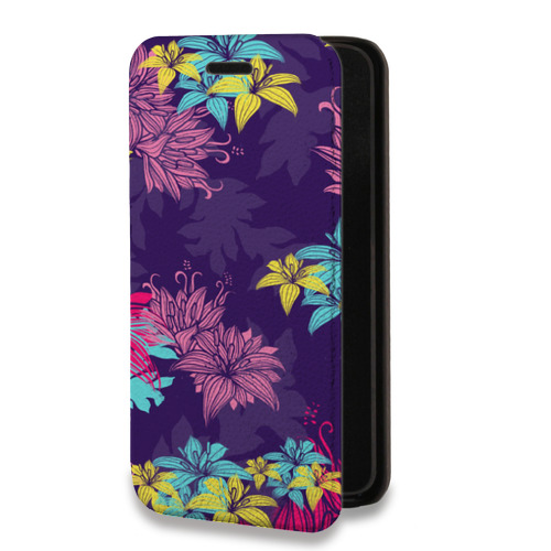 Дизайнерский горизонтальный чехол-книжка для Iphone 14 Pro Max Цветочные паттерны