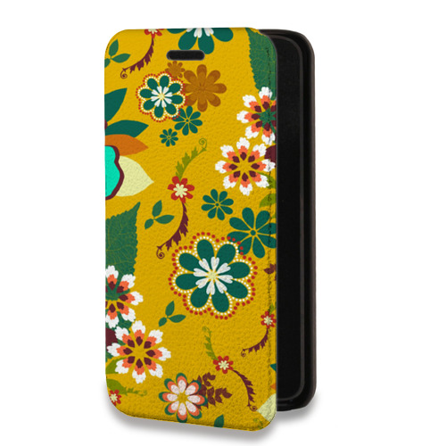 Дизайнерский горизонтальный чехол-книжка для Iphone 14 Plus Цветочные паттерны