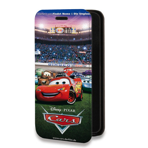 Дизайнерский горизонтальный чехол-книжка для Iphone 14 Pro Max Тачки