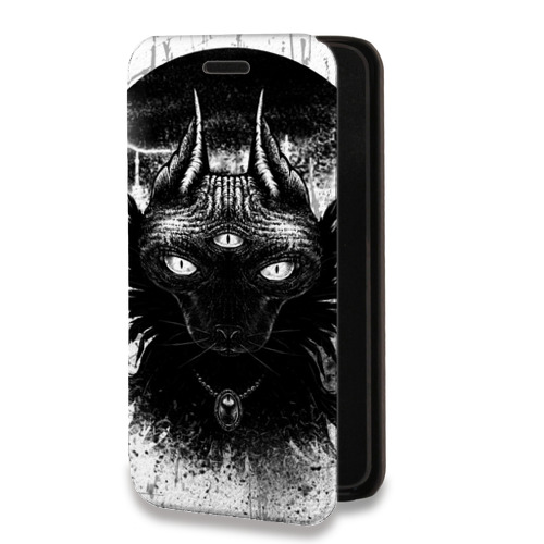 Дизайнерский горизонтальный чехол-книжка для Iphone 14 Pro Мистические кошки