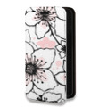 Дизайнерский горизонтальный чехол-книжка для Iphone 11 Pro Японские розовые мотивы