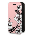 Дизайнерский горизонтальный чехол-книжка для Iphone 11 Pro Max Японские розовые мотивы