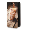 Дизайнерский горизонтальный чехол-книжка для Iphone 14 Pro Котята