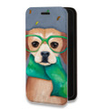 Дизайнерский горизонтальный чехол-книжка для Iphone 13 Mini Собаки