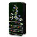 Дизайнерский горизонтальный чехол-книжка для Iphone 7 Новогодняя елка