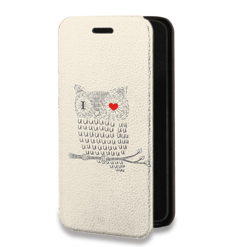 Дизайнерский горизонтальный чехол-книжка для Iphone 14 Plus Совы