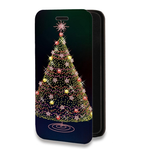 Дизайнерский горизонтальный чехол-книжка для Iphone 12 Pro Новогодняя елка