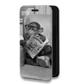 Дизайнерский горизонтальный чехол-книжка для Iphone 11 Pro Max Обезьяны