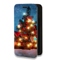 Дизайнерский горизонтальный чехол-книжка для Samsung Galaxy A51 Новогодняя елка