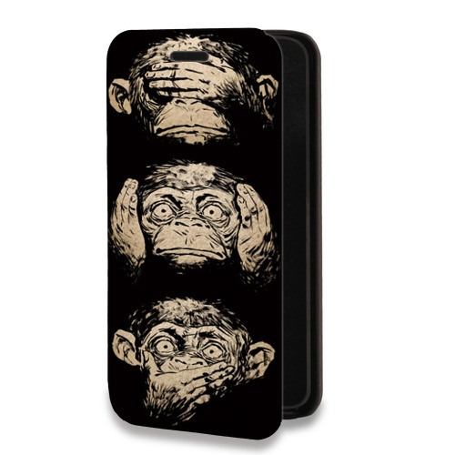Дизайнерский горизонтальный чехол-книжка для Iphone 14 Pro Max Обезьяны