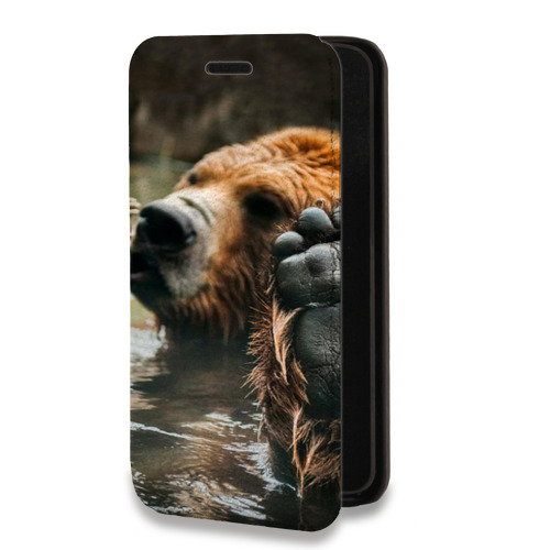 Дизайнерский горизонтальный чехол-книжка для Iphone 7 Медведи