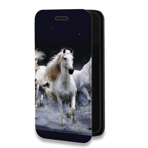 Дизайнерский горизонтальный чехол-книжка для Huawei P Smart (2021) Лошади