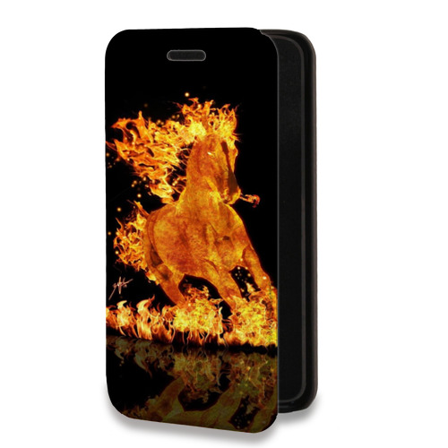 Дизайнерский горизонтальный чехол-книжка для Iphone 14 Pro Max Лошади