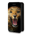 Дизайнерский горизонтальный чехол-книжка для Iphone 12 Pro Леопард