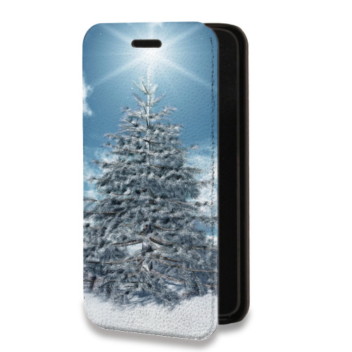 Дизайнерский горизонтальный чехол-книжка для Samsung Galaxy A32 Новогодняя елка