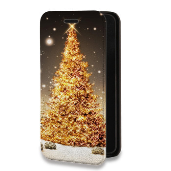 Дизайнерский горизонтальный чехол-книжка для Huawei Honor 30S Новогодняя елка (на заказ)