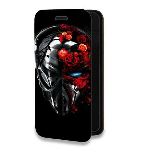 Дизайнерский горизонтальный чехол-книжка для Iphone 14 Pro Арт черепа