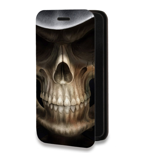 Дизайнерский горизонтальный чехол-книжка для Iphone 13 Pro Max Арт черепа