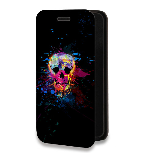 Дизайнерский горизонтальный чехол-книжка для Iphone 14 Pro Max Арт черепа