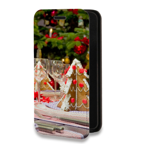 Дизайнерский горизонтальный чехол-книжка для Realme Narzo 30 5G Новогодняя елка