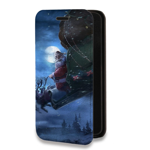 Дизайнерский горизонтальный чехол-книжка для Nokia 7 Дед мороз и Санта