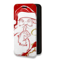 Дизайнерский горизонтальный чехол-книжка для Iphone 13 Mini Дед мороз и Санта