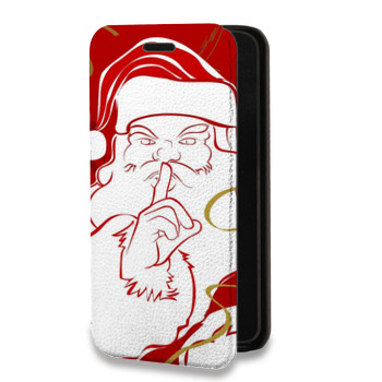 Дизайнерский горизонтальный чехол-книжка для Huawei P20 Дед мороз и Санта (на заказ)