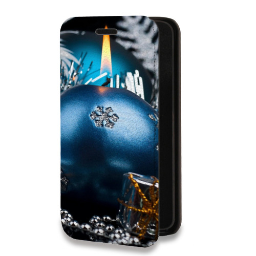 Дизайнерский горизонтальный чехол-книжка для Realme C11 (2021) Новогодние свечки